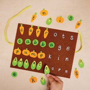 Harvest Felt Spelling Game craft activity