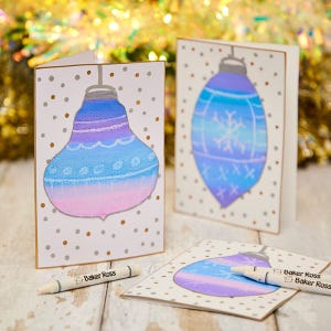 Wax Resist Bauble Cards craft activity