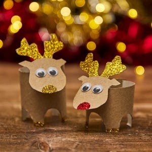 Cardboard Tube Reindeer craft activity