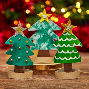 Cardboard Tube Christmas Trees craft activity