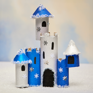 Cardboard Tube Ice Castle craft activity