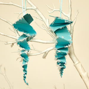 Hand Folded Paper Icicles craft activity