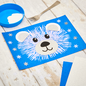 Fork Painting Polar Bear craft activity