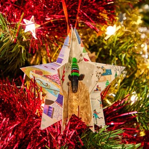 Upcycled Christmas Cards Star Bauble craft activity