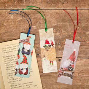 Upcycled Christmas Cards Bookmarks craft activity