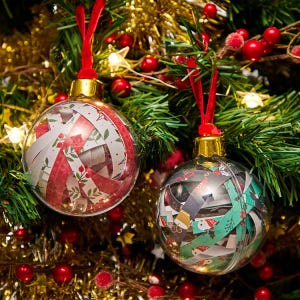 Upcycled Christmas Shredded Paper Bauble craft activity
