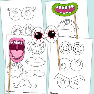 Funny Face Selfie Photo Props craft activity